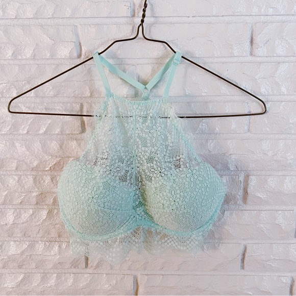 PINK Victoria's Secret Other - PINK Victorias Secret Push Up Halter Lace Bralette